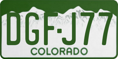 CO license plate DGFJ77