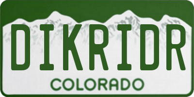 CO license plate DIKRIDR