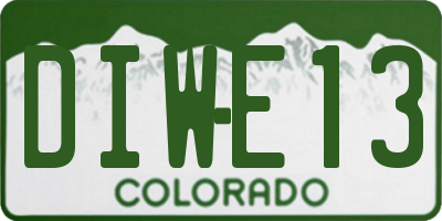 CO license plate DIWE13