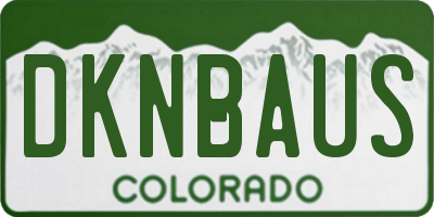 CO license plate DKNBAUS