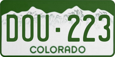 CO license plate DOU223