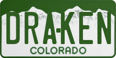 CO license plate DRAKEN