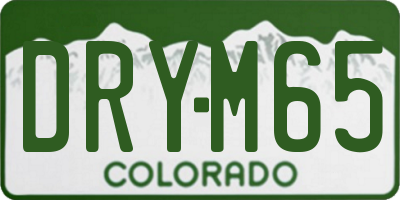 CO license plate DRYM65