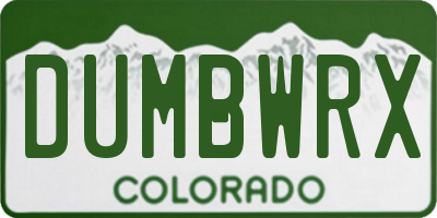 CO license plate DUMBWRX