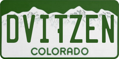 CO license plate DVITZEN