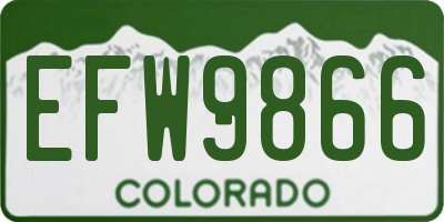 CO license plate EFW9866