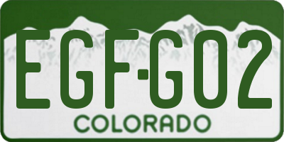 CO license plate EGFG02