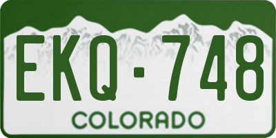 CO license plate EKQ748