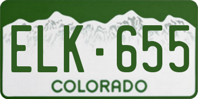 CO license plate ELK655