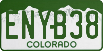 CO license plate ENYB38