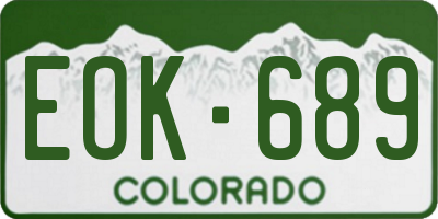 CO license plate EOK689