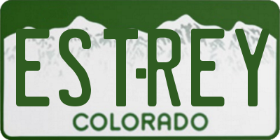 CO license plate ESTREY