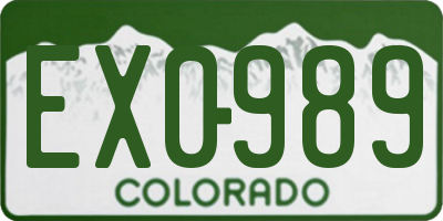 CO license plate EX0989
