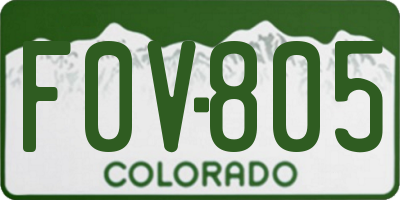 CO license plate F0V805