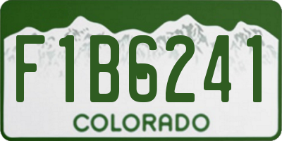 CO license plate F1B6241