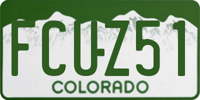 CO license plate FCUZ51