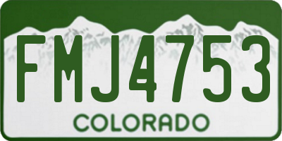 CO license plate FMJ4753