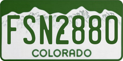 CO license plate FSN2880