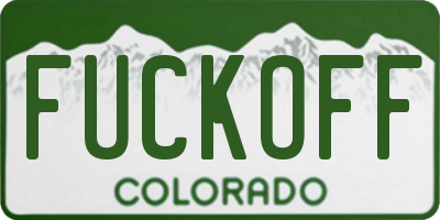 CO license plate FUCKOFF