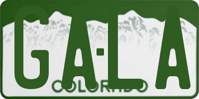 CO license plate GALA