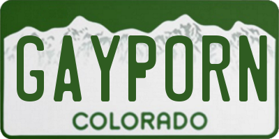 CO license plate GAYPORN