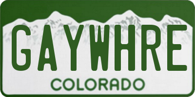 CO license plate GAYWHRE