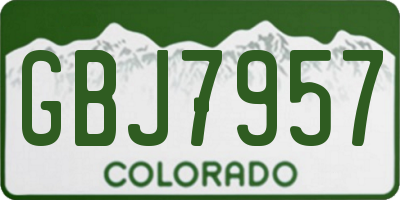 CO license plate GBJ7957