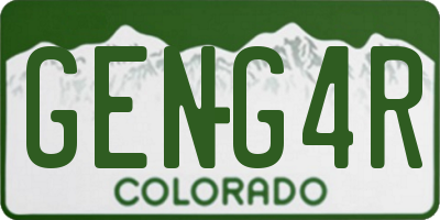 CO license plate GENG4R