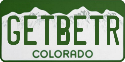 CO license plate GETBETR
