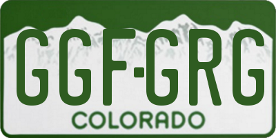 CO license plate GGFGRG