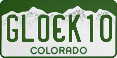CO license plate GLOCK10