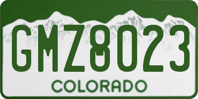 CO license plate GMZ8023