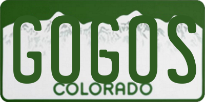 CO license plate GOGOS