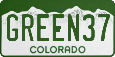CO license plate GREEN37