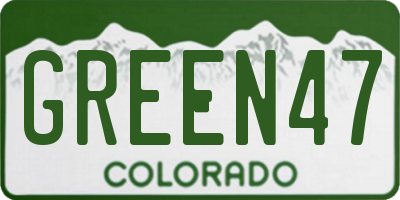 CO license plate GREEN47