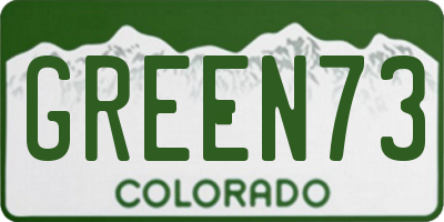 CO license plate GREEN73