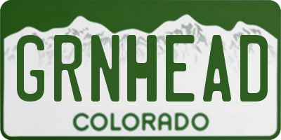 CO license plate GRNHEAD