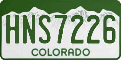 CO license plate HNS7226