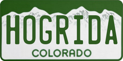 CO license plate HOGRIDA