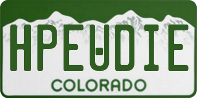 CO license plate HPEUDIE