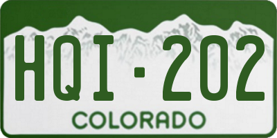 CO license plate HQI202