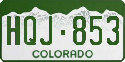 CO license plate HQJ853