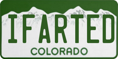 CO license plate IFARTED