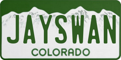 CO license plate JAYSWAN