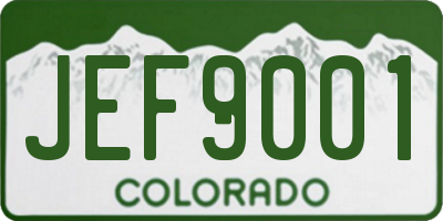 CO license plate JEF9001