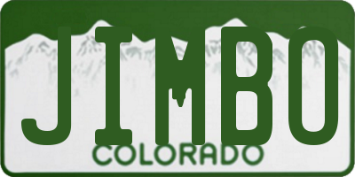 CO license plate JIMBO