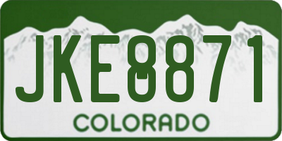 CO license plate JKE8871