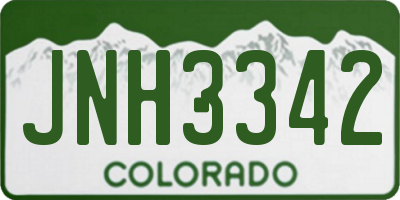 CO license plate JNH3342