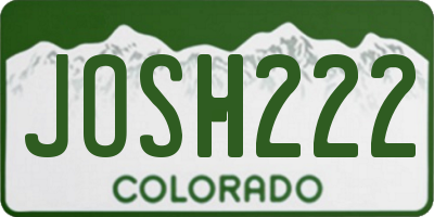 CO license plate JOSH222