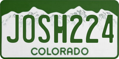 CO license plate JOSH224